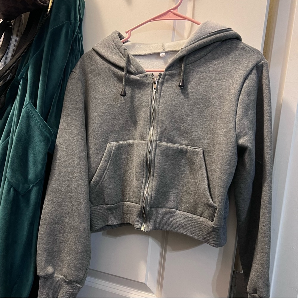 cropped Gray hoodie